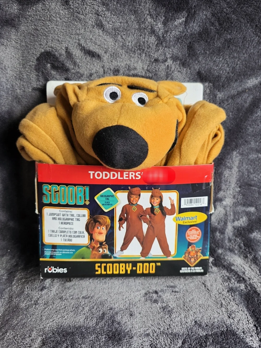 New Scooby-Doo Toddler Halloween Costume Jumpsuit with tail & tag Headpiece